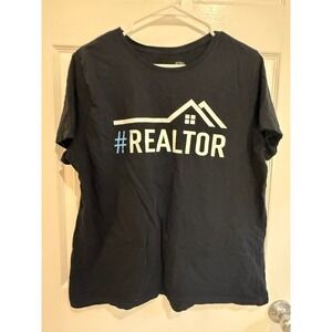#Realtor T-Shirt Real Estate Agent Gift Idea Black Tee Shirt XL